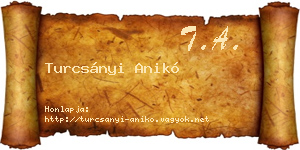 Turcsányi Anikó névjegykártya